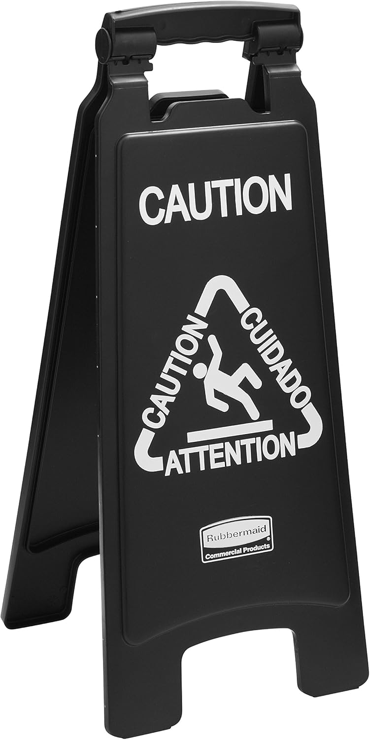 Rubbermaid Commercial Products Executive 2-Sided Multi-Lingual Caution Sign