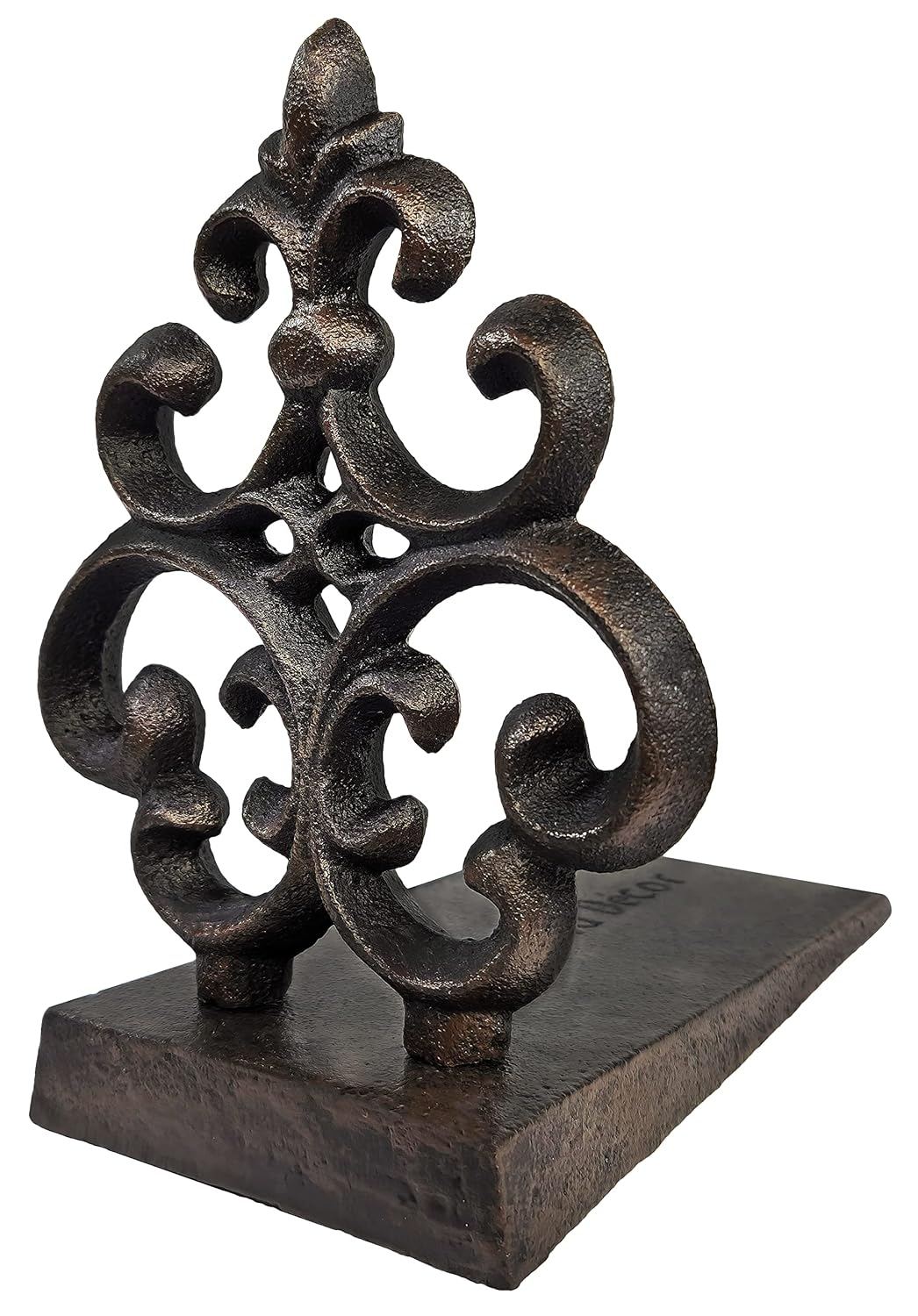 Lulu Decor, Cast Iron Fleur De Lis Door Stop, Door Stopper (LB15BK1)