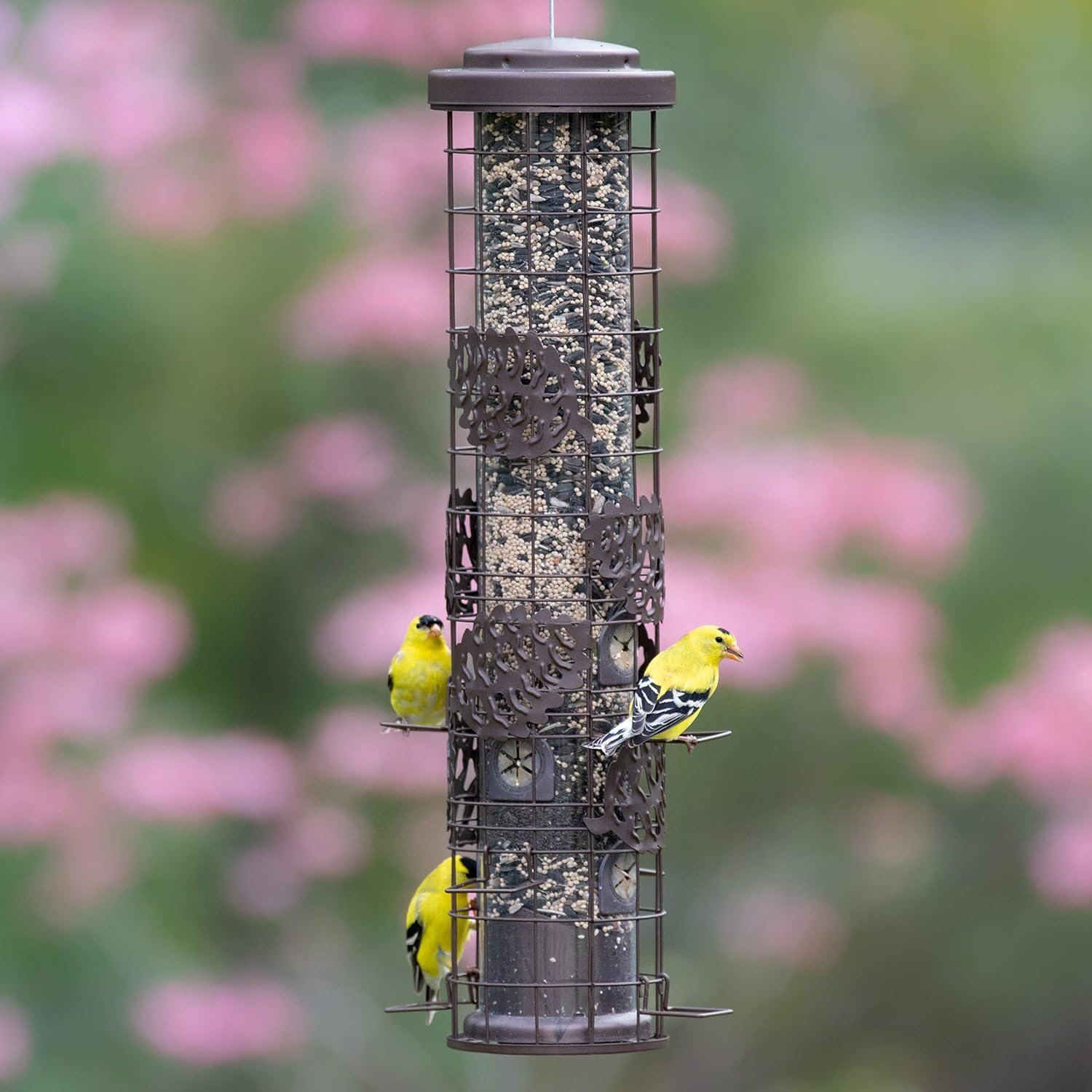 Perky-Pet SBG101 Squirrel Off Max Pinecone Bird Feeder with Flexports – 1.75 lb Capacity