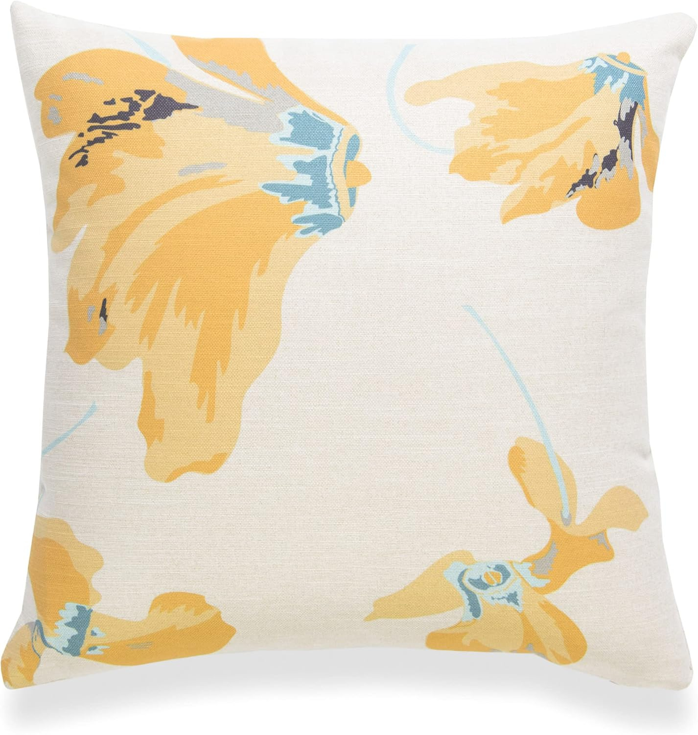 Hofdeco Spring Decorative Throw Pillow Cover ONLY, for Couch, Sofa, Bed, Yellow Floral, 18"x18"