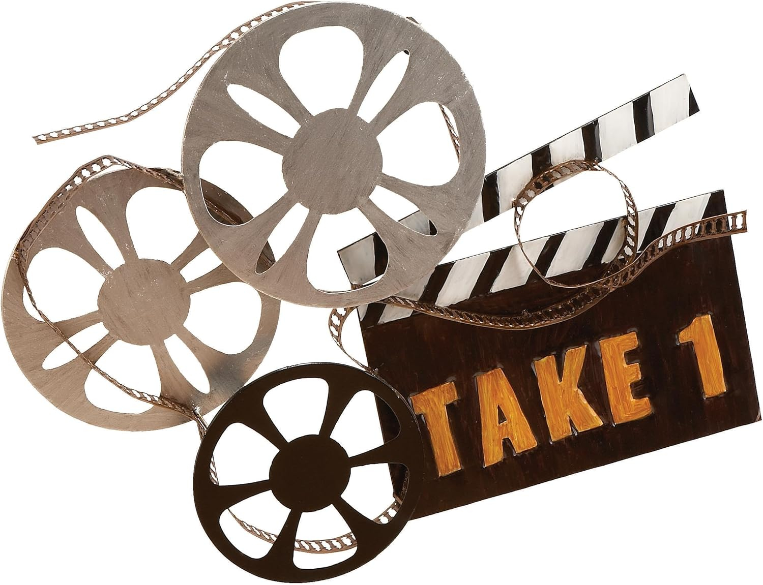 DecMode Black Metal Reels Film Wall Decor