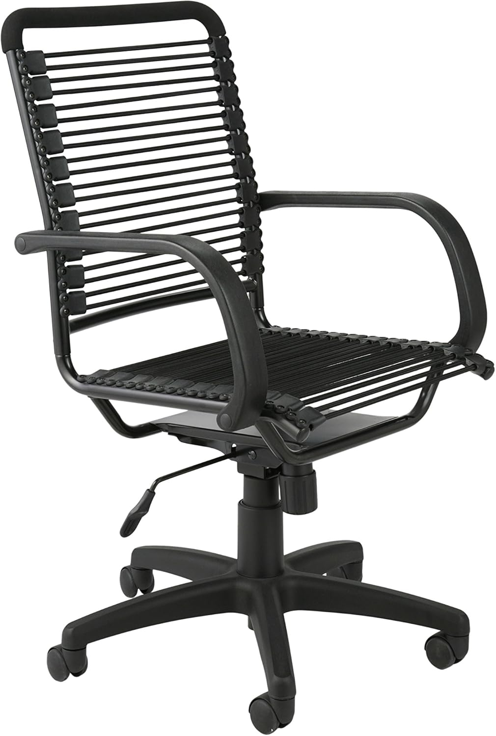 Graphite Black Metal Swivel Bungee Office Chair with High Back