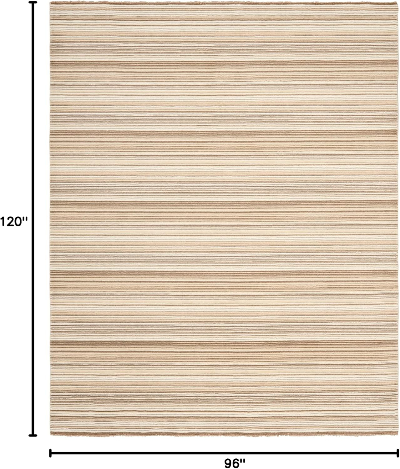 Gray and Natural Hand-Knotted Wool 8' x 10' Area Rug