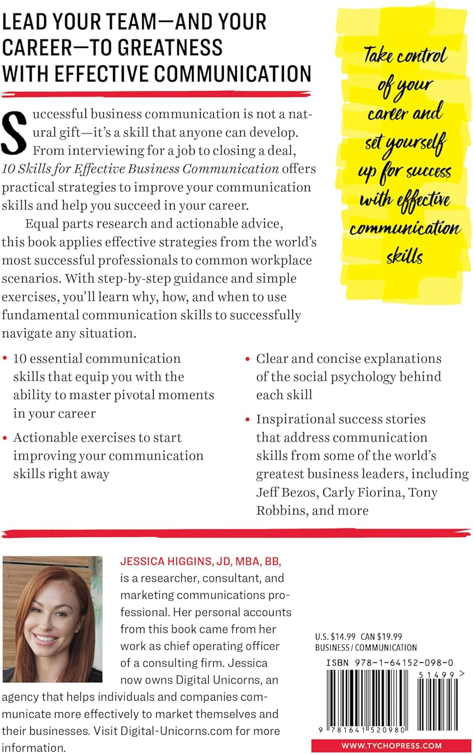 10 Skills for Effective Business Communication - by  Jessica Higgins (Paperback)