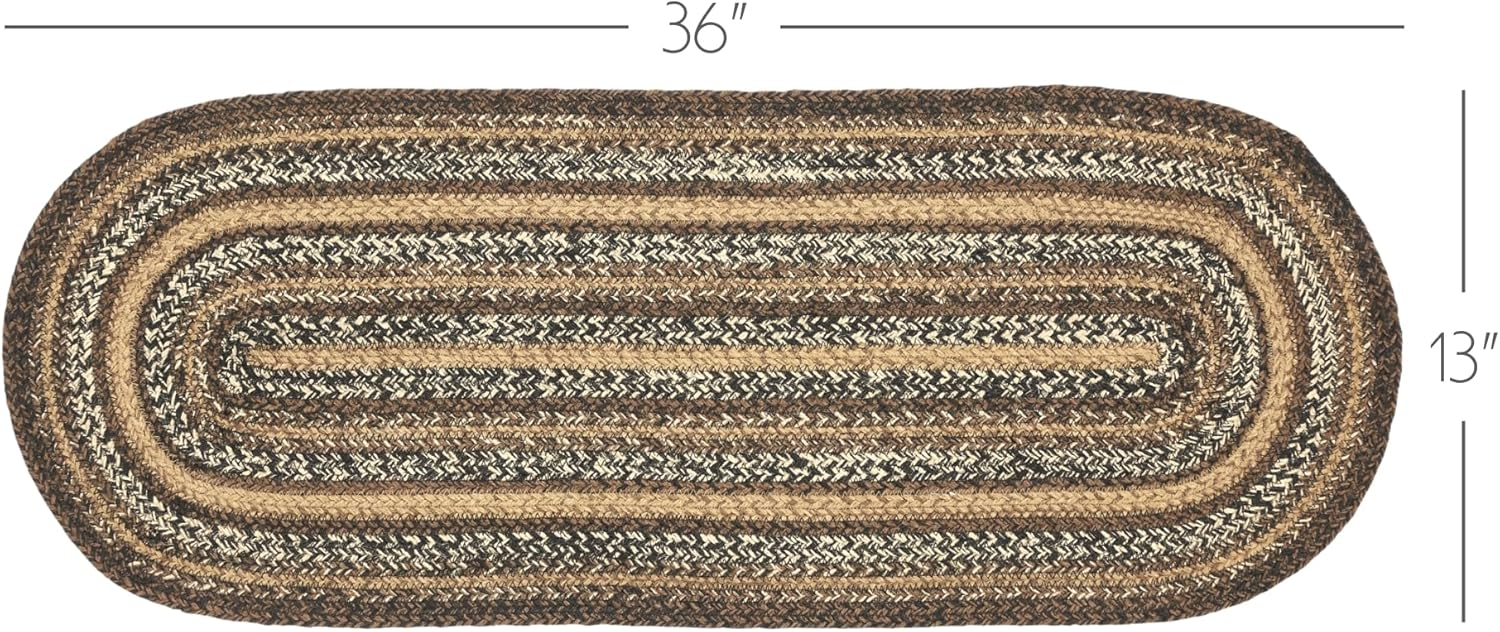 Espresso Jute Oval Runner 13x36