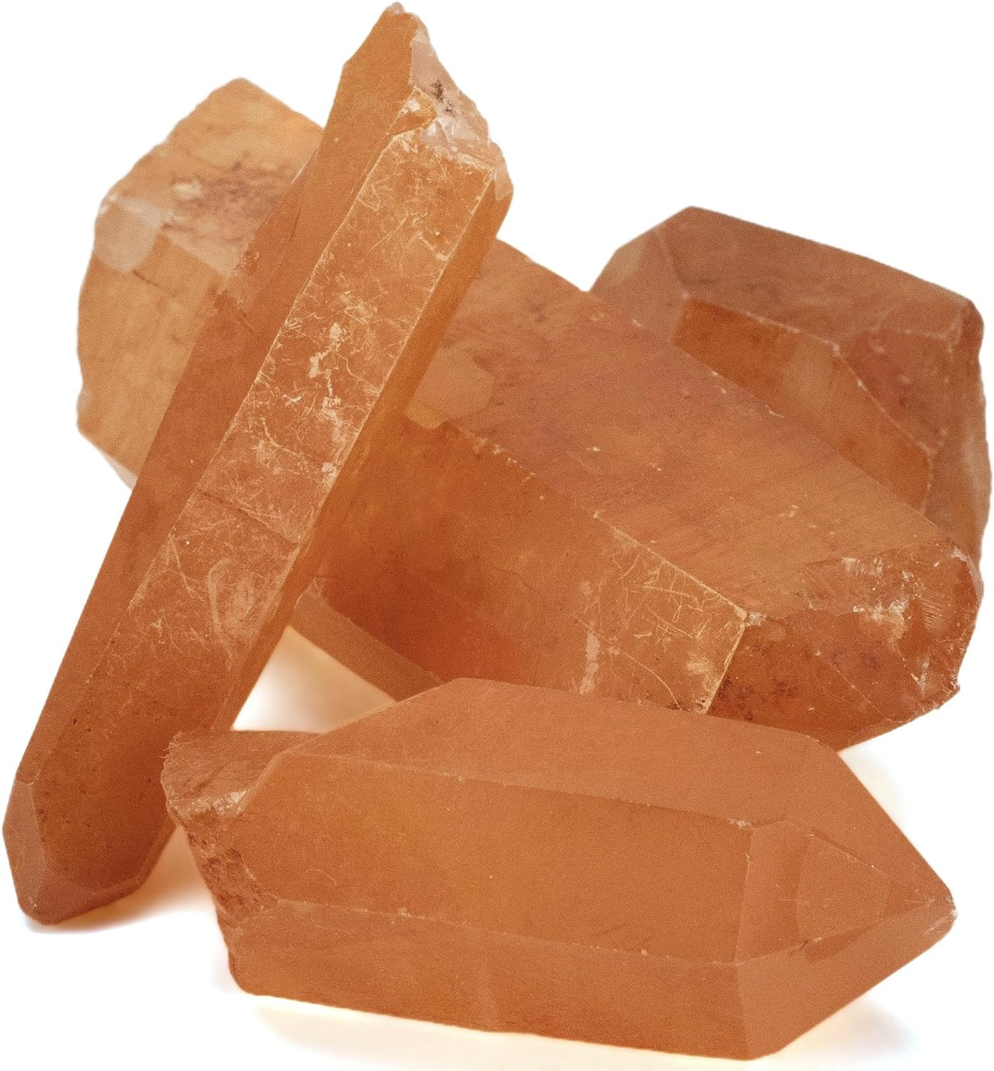 Natural Tangerine Quartz Points Set for Energy and Clarity