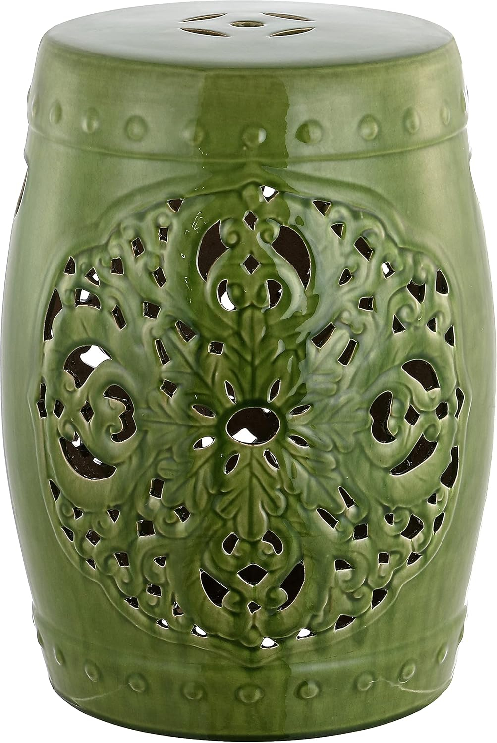 Safavieh Solid Floral Garden Indoor/Outdoor Patio Stool, Green
