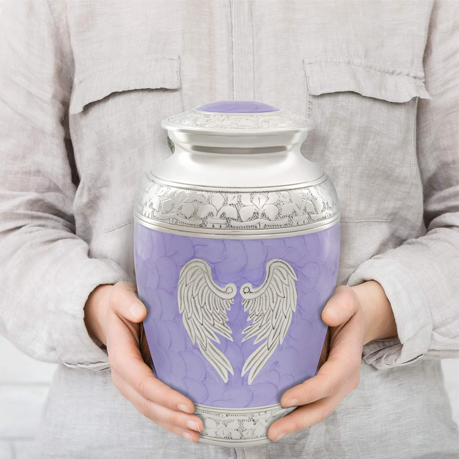 Extra Large Urns for Adult Male Up to 300 Pounds. Purple Cremation urns for Human Ashes Adult Female. Decorative urn for Human Ashes by Restaall
