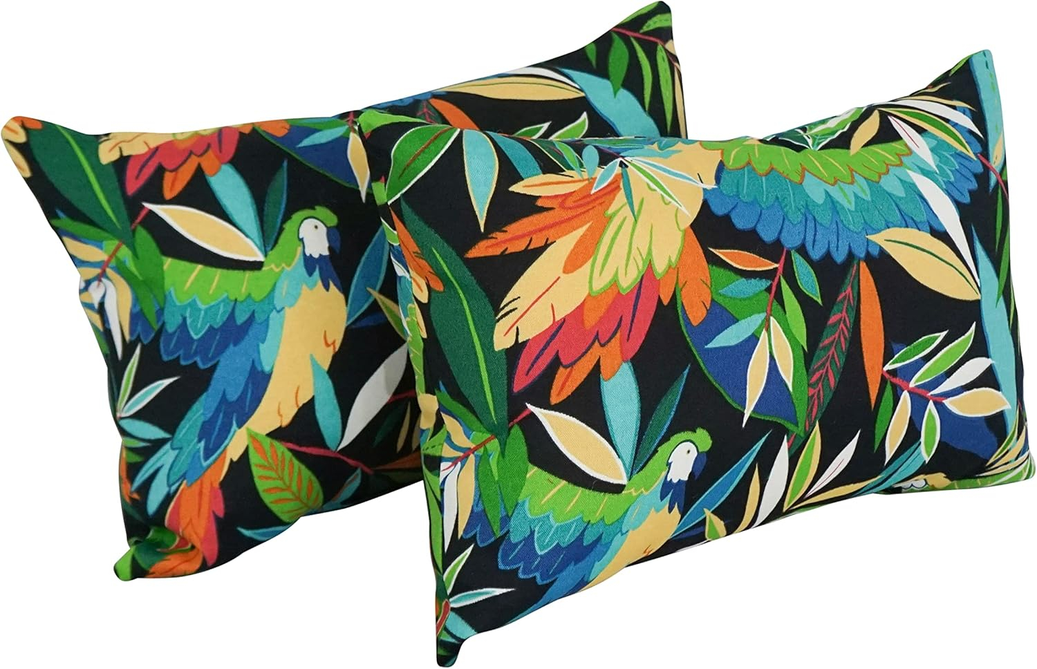 Blazing Needles 9911-S2-REO-48 12 x 20 in. Rectangular Spun Poly Throw Pillows, Tucuman Ebony - Set of 2