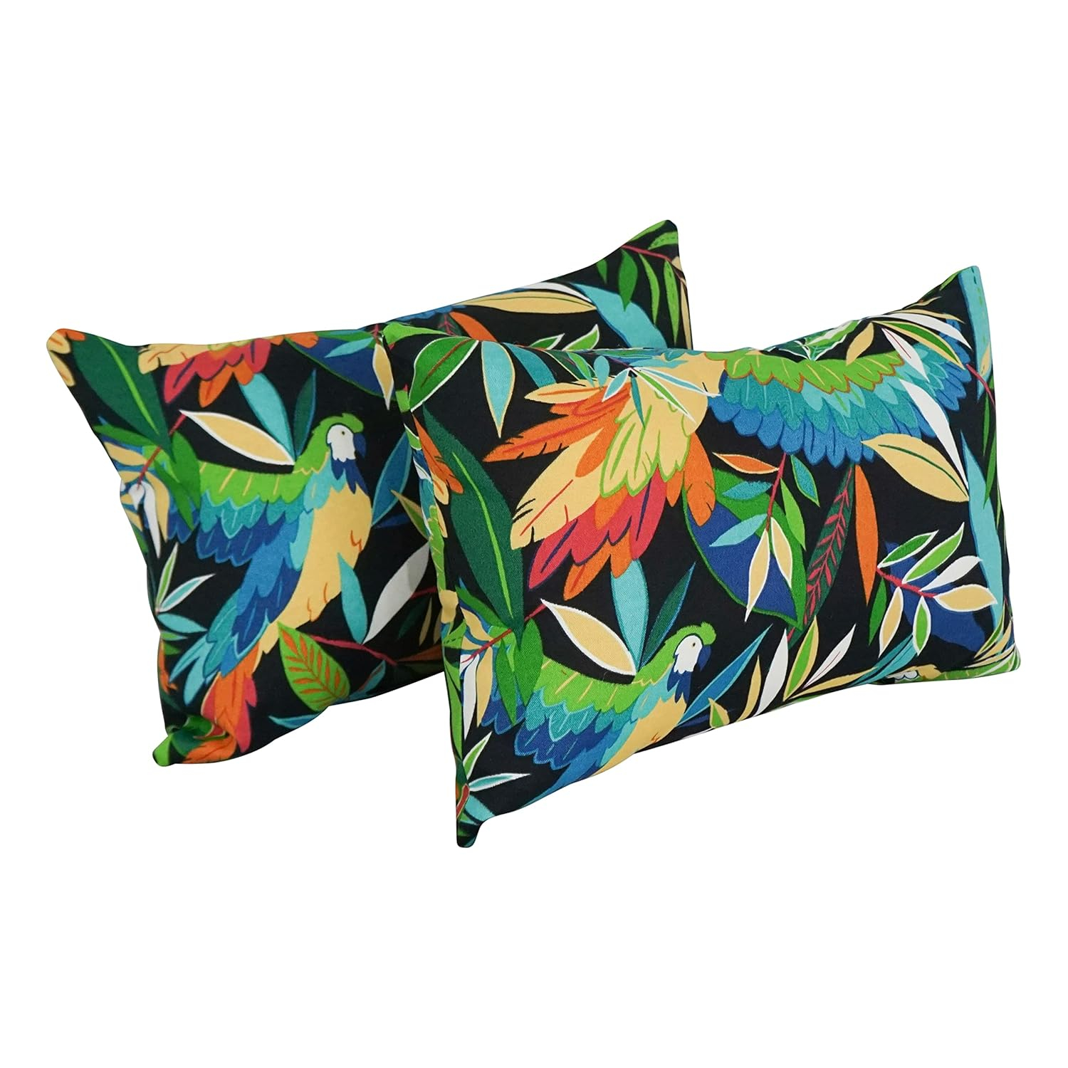 Blazing Needles 9911-S2-REO-48 12 x 20 in. Rectangular Spun Poly Throw Pillows, Tucuman Ebony - Set of 2