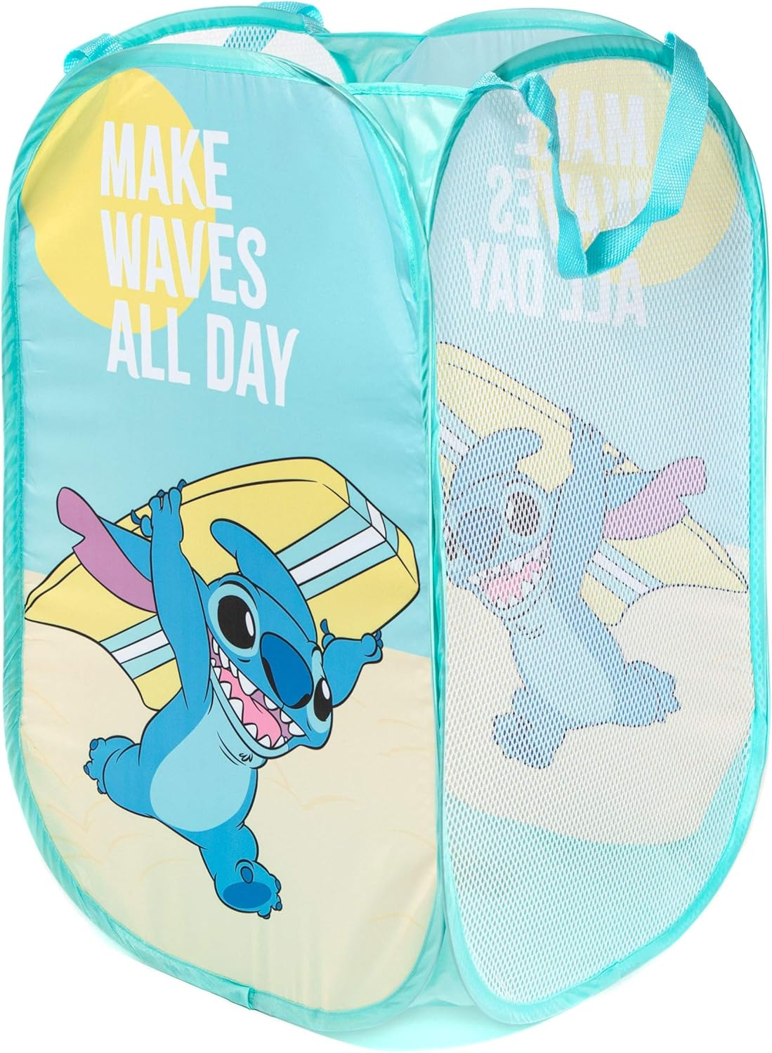 Disney Lilo and Stitch Pop Up Polyester Laundry Hamper, Multicolor