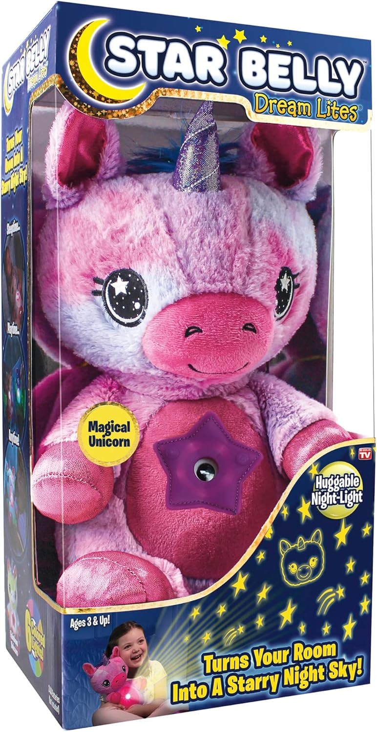 Star Belly Dream Lites Pink & Purple Unicorn, Huggable Kids Night Light, as Seen on TV
