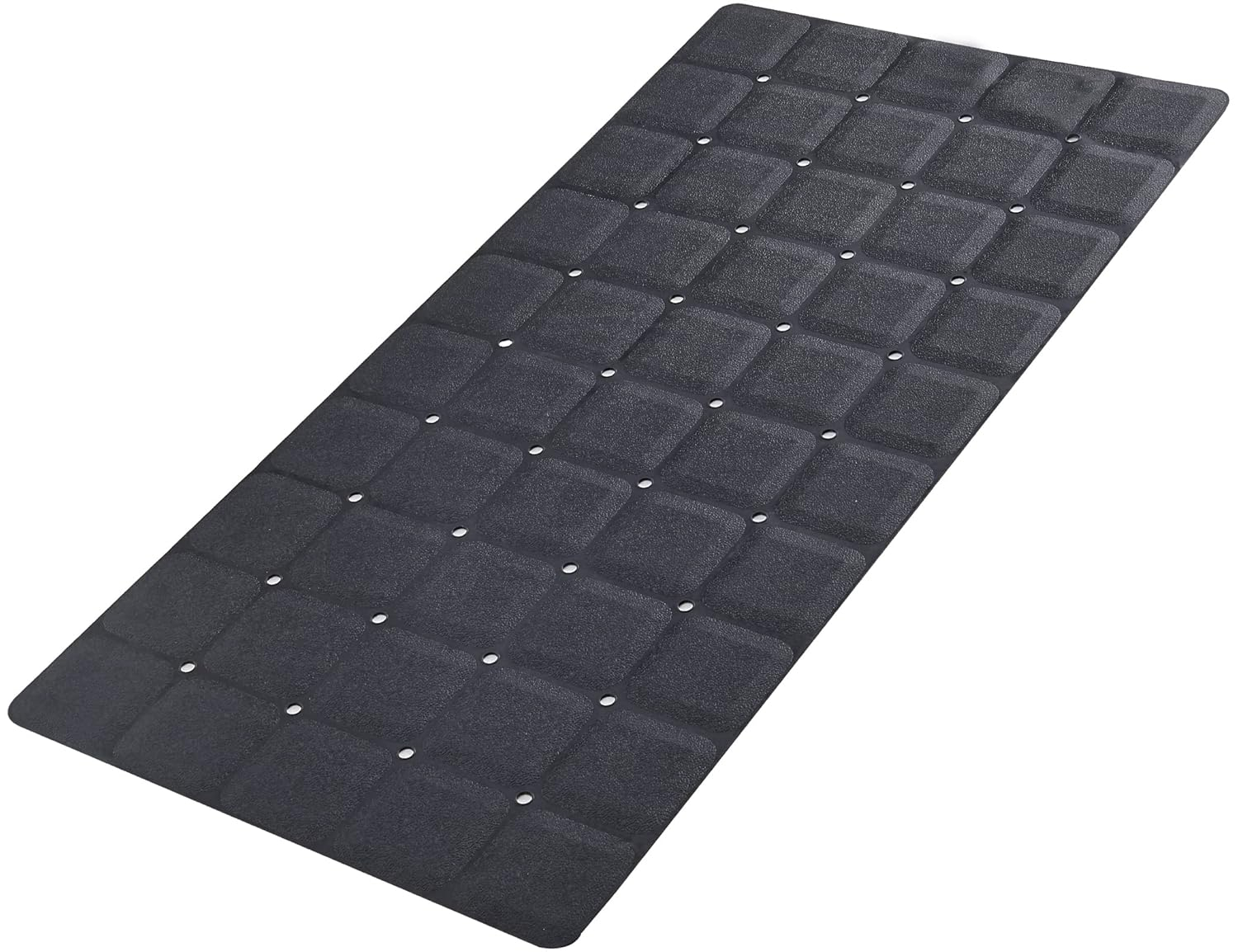 Foldable Silicone Bathtub Mat: Jumbo Size Heavy Duty Safety Bath Mat for Tub Without Suction Cups Non Slip Bath & Shower Mat for Textured, Reglazed, Refinished Tub (Black, 35.8 x 17.7)