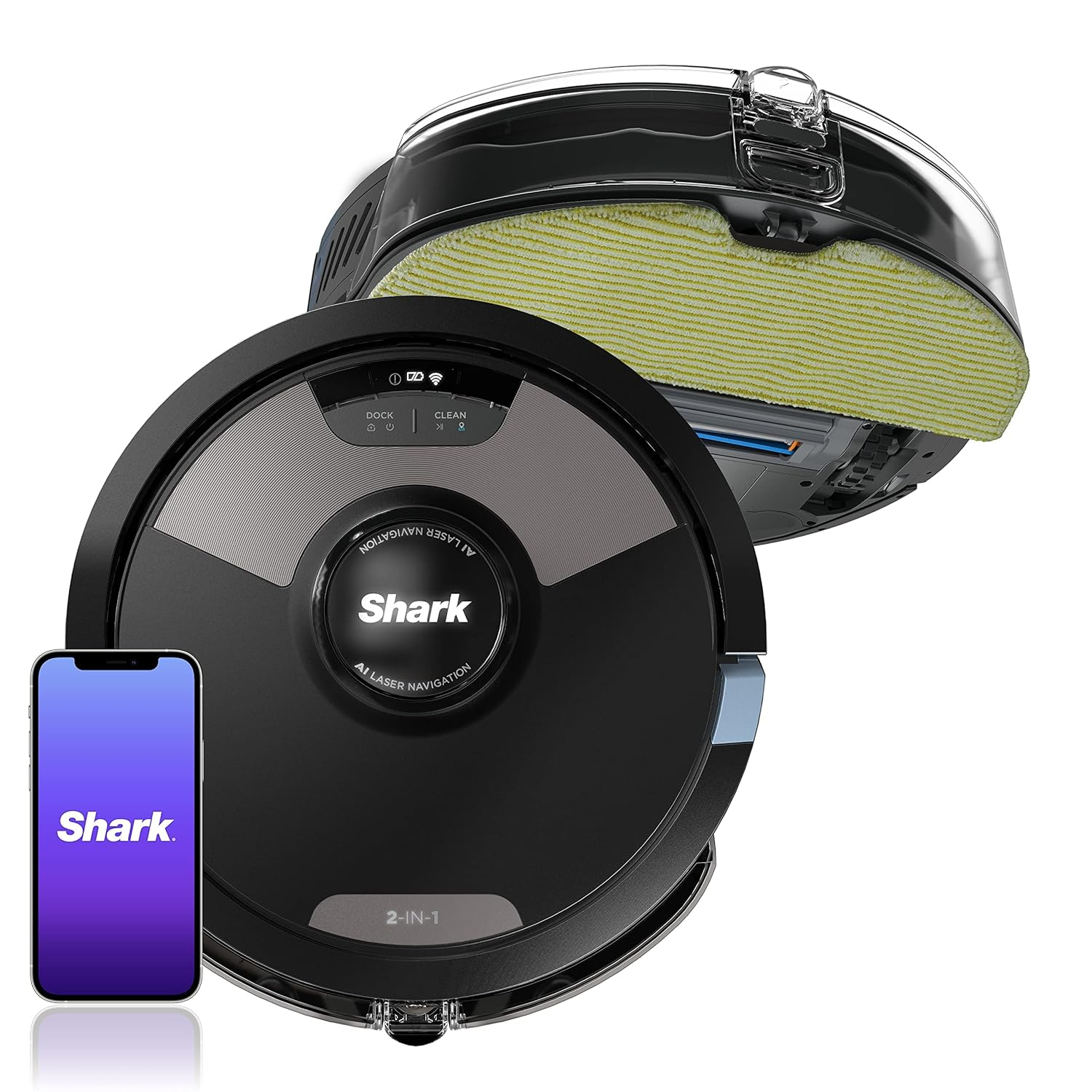 Shark AI Ultra Robot Vacuum and Mop with Matrix Clean Navigation, CleanEdge Technology, Perfect for Pet Hair, Compatible with Alexa, Black (Renewed)