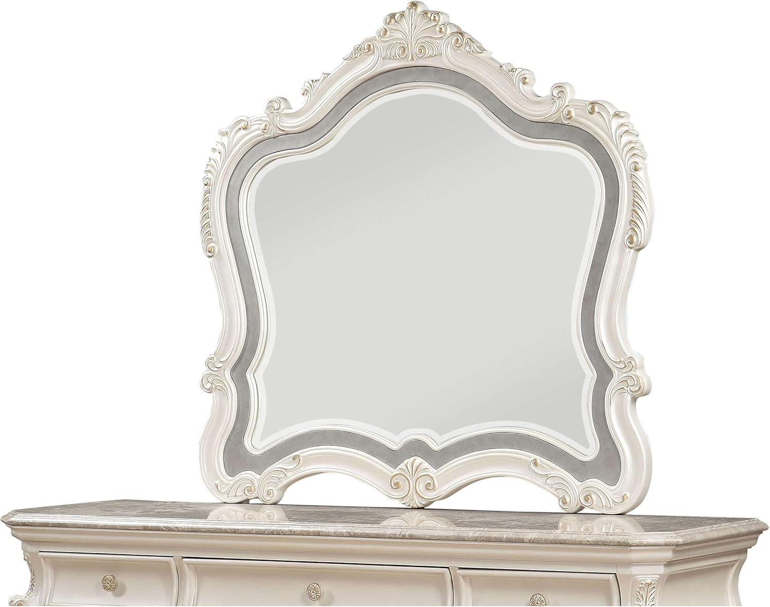 Acme Furniture Chantelle Mirror, Pearl White (23544)