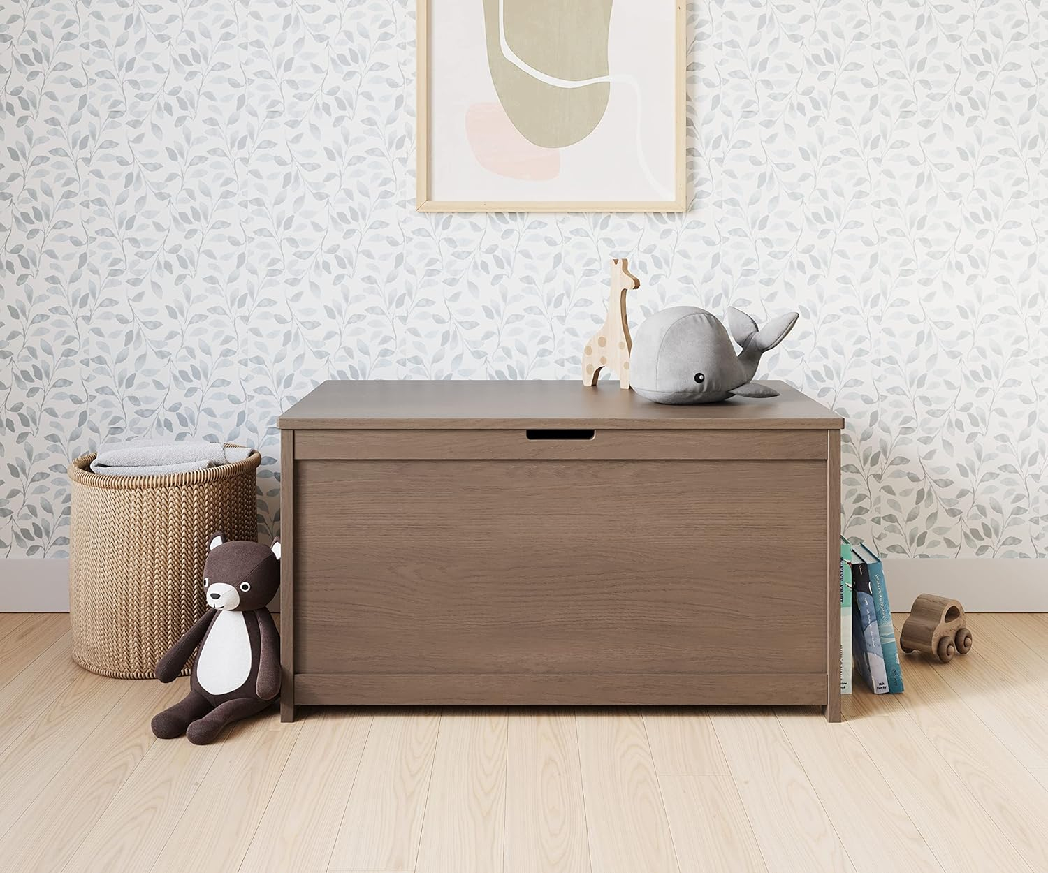 Dusty Heather Large Wooden Toy Box with Safety Hinges