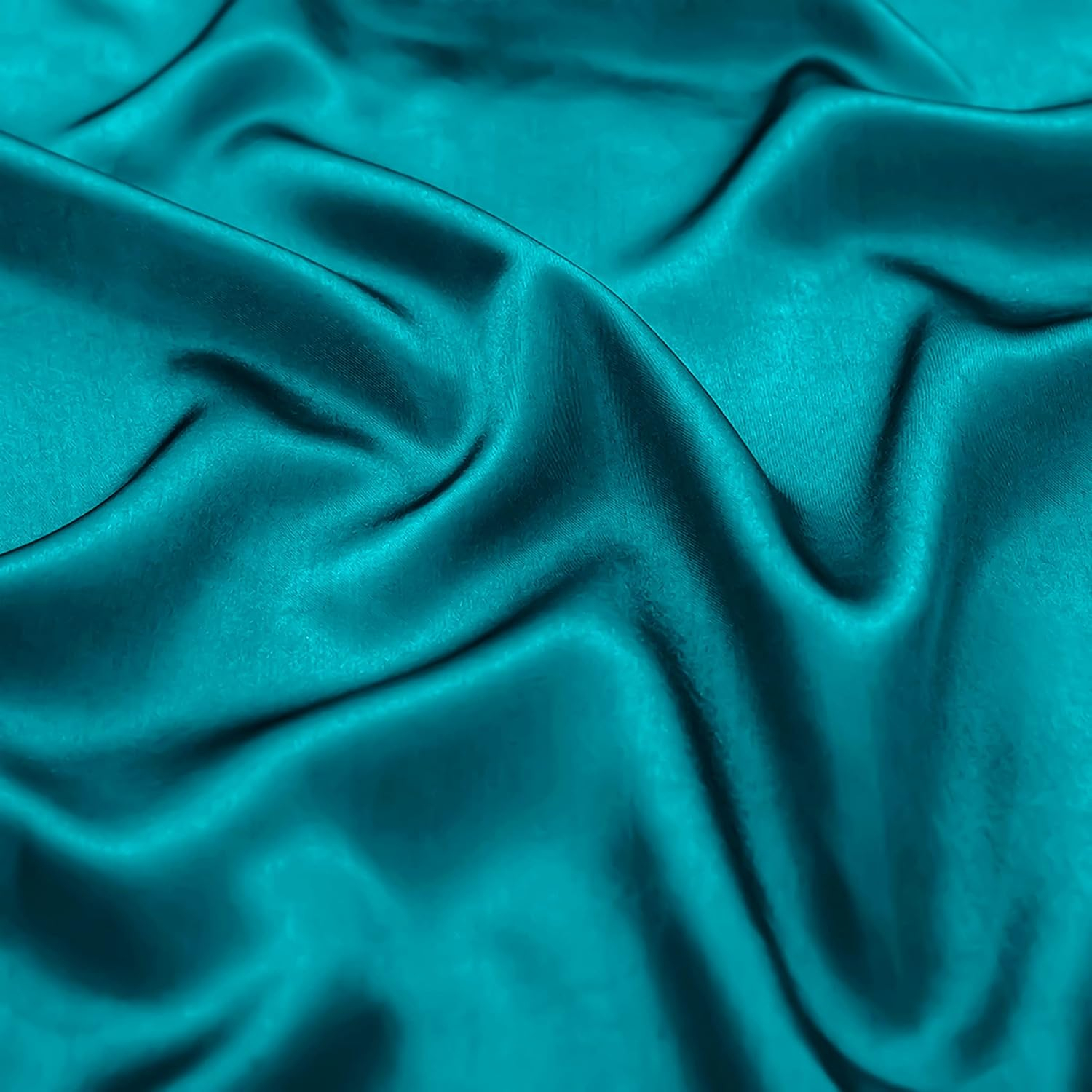 Teal Satin Full Size 4-Piece Bedding Set with Deep Pocket