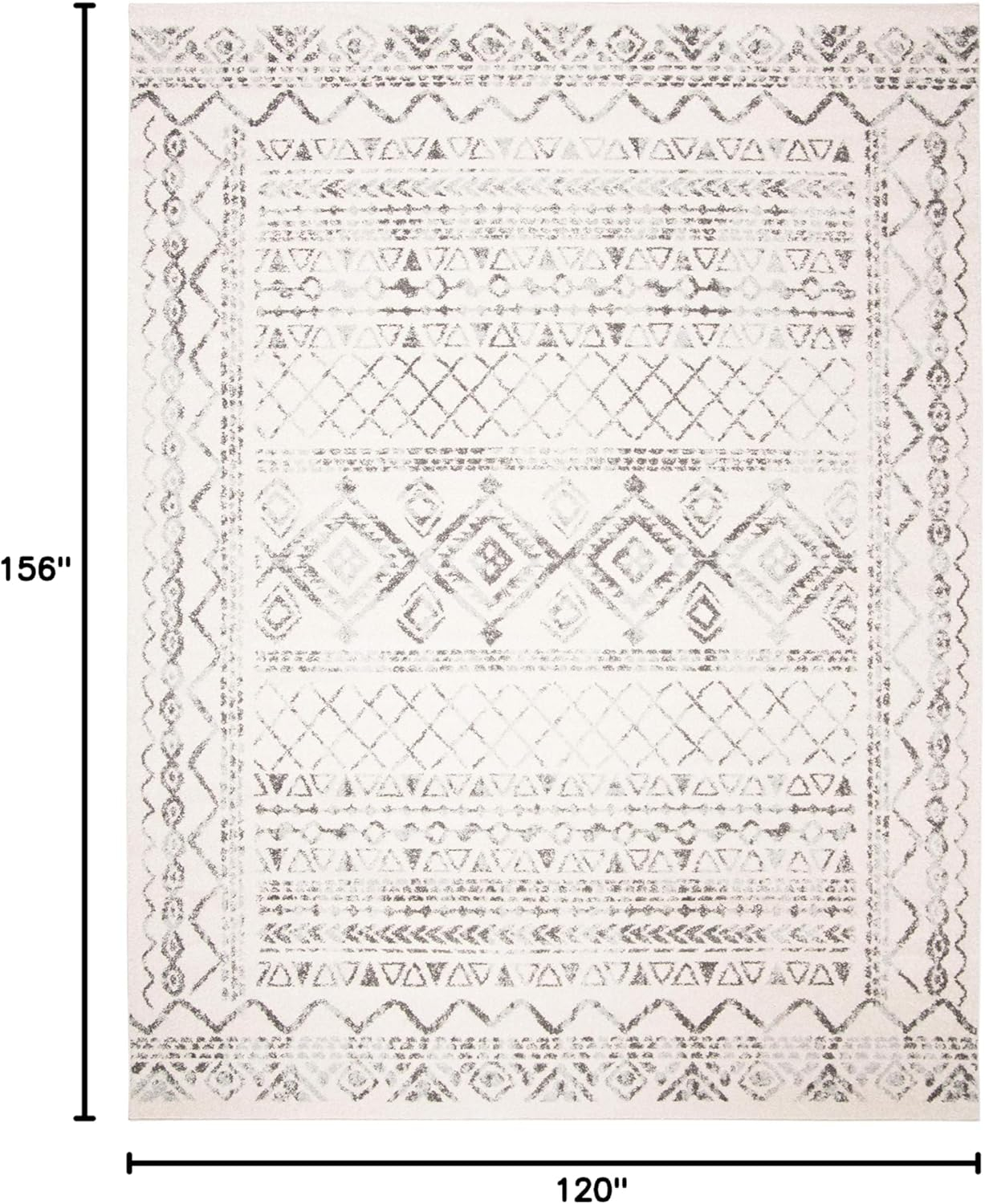 SAFAVIEH Tulum Ronald Oriental Area Rug, Ivory/Grey, 10' x 13'