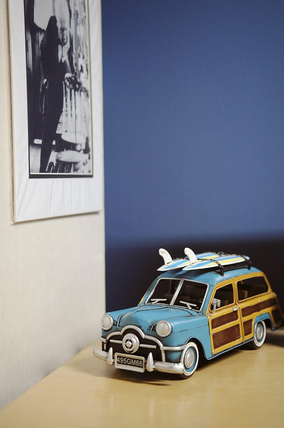 1949 Green Ford Wagon Car W/Two Surfboards