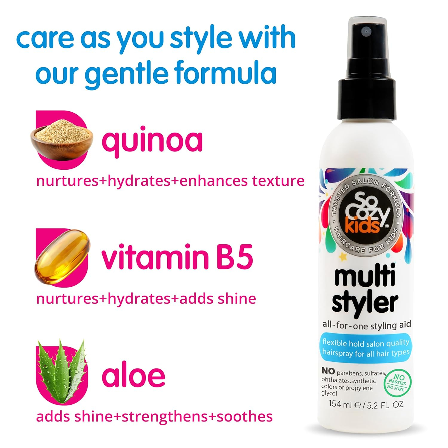 SoCozy Kids All for One Multi Hair Styler for Kids, 5.2 oz.