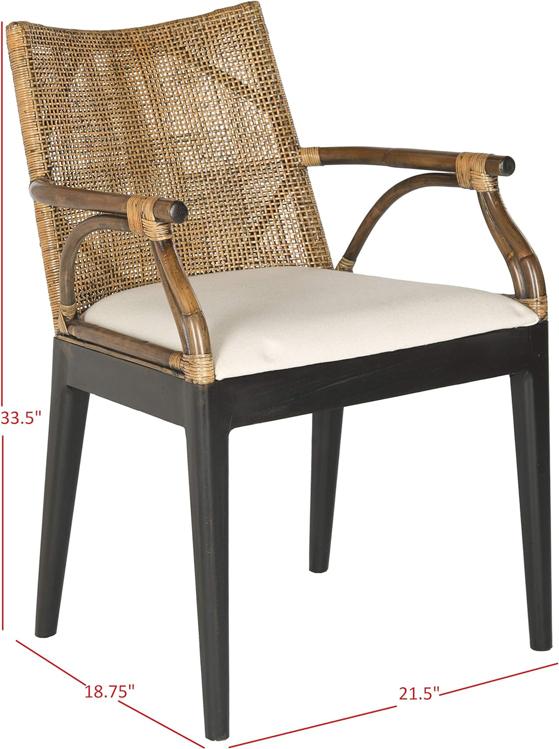 SAFAVIEH Gianni Arm Chair Brown/Black