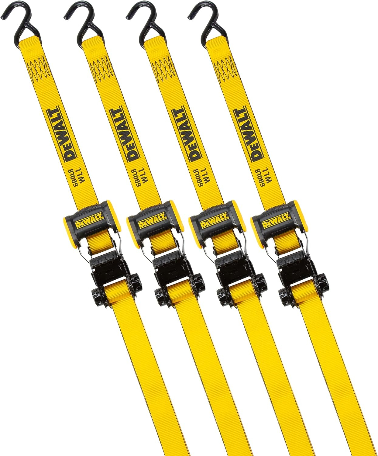 12 ft. x 1.25 in. Ratchet Tie Down Straps 1800 LB Break Strength (4-Pack)