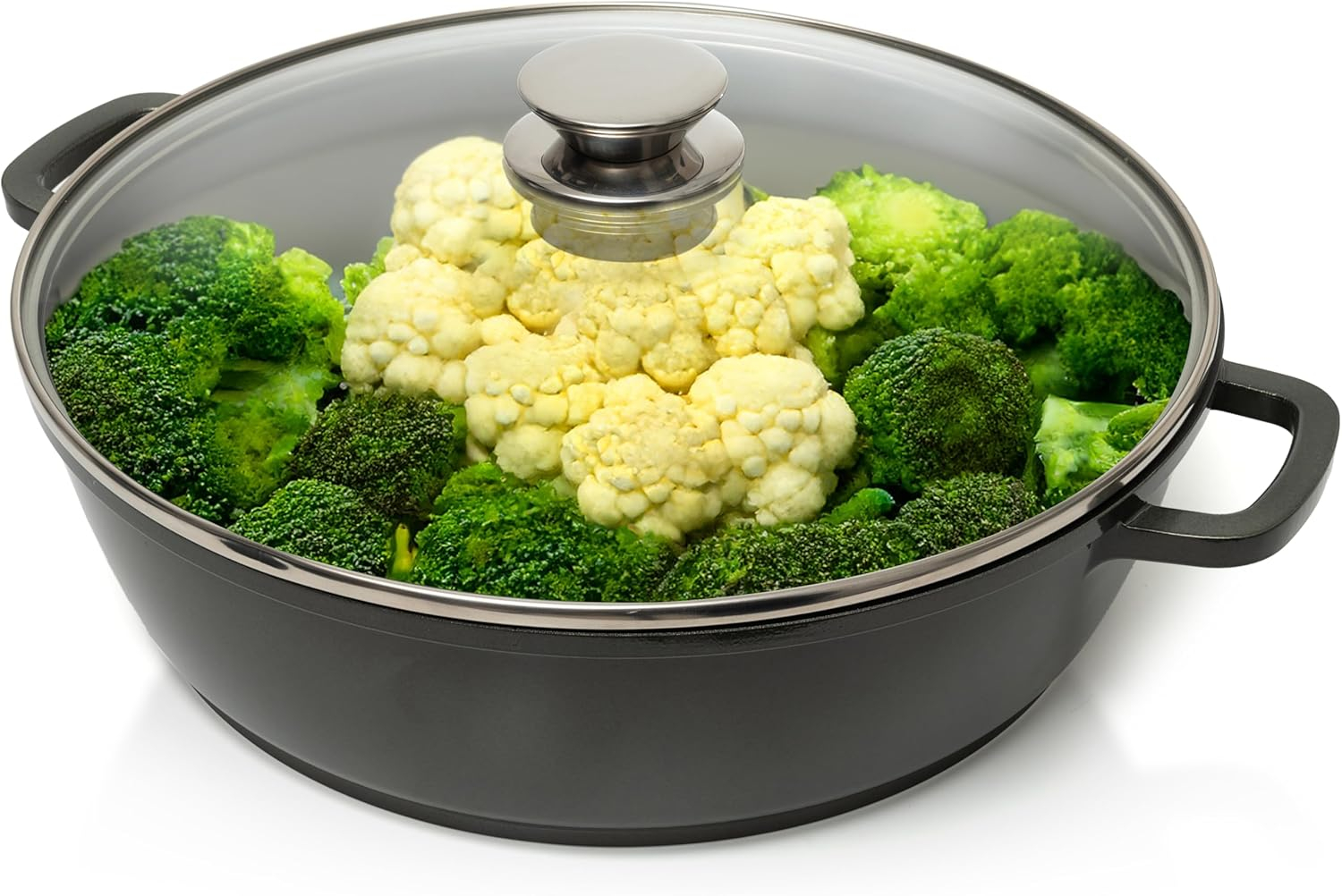 Moss & Stone 6 Qt Induction Compatible Aluminum Roaster Pot with Glass Lid