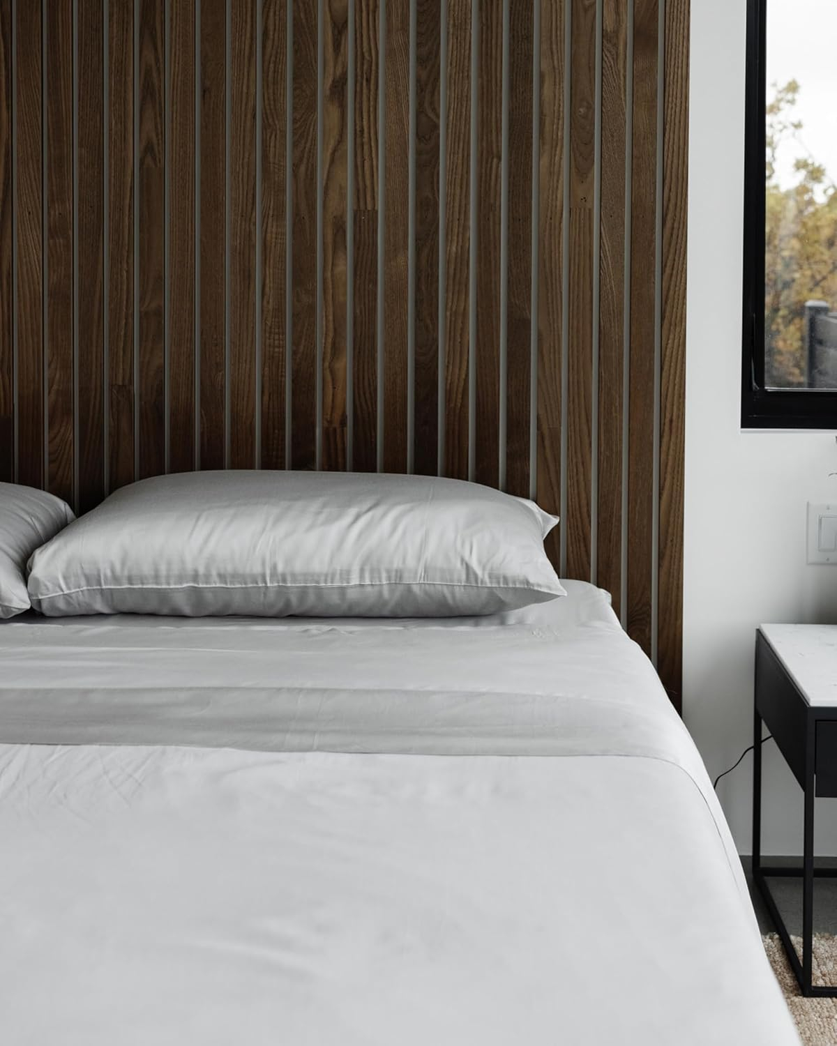 Light Grey Queen Bamboo Cotton Sheet Set