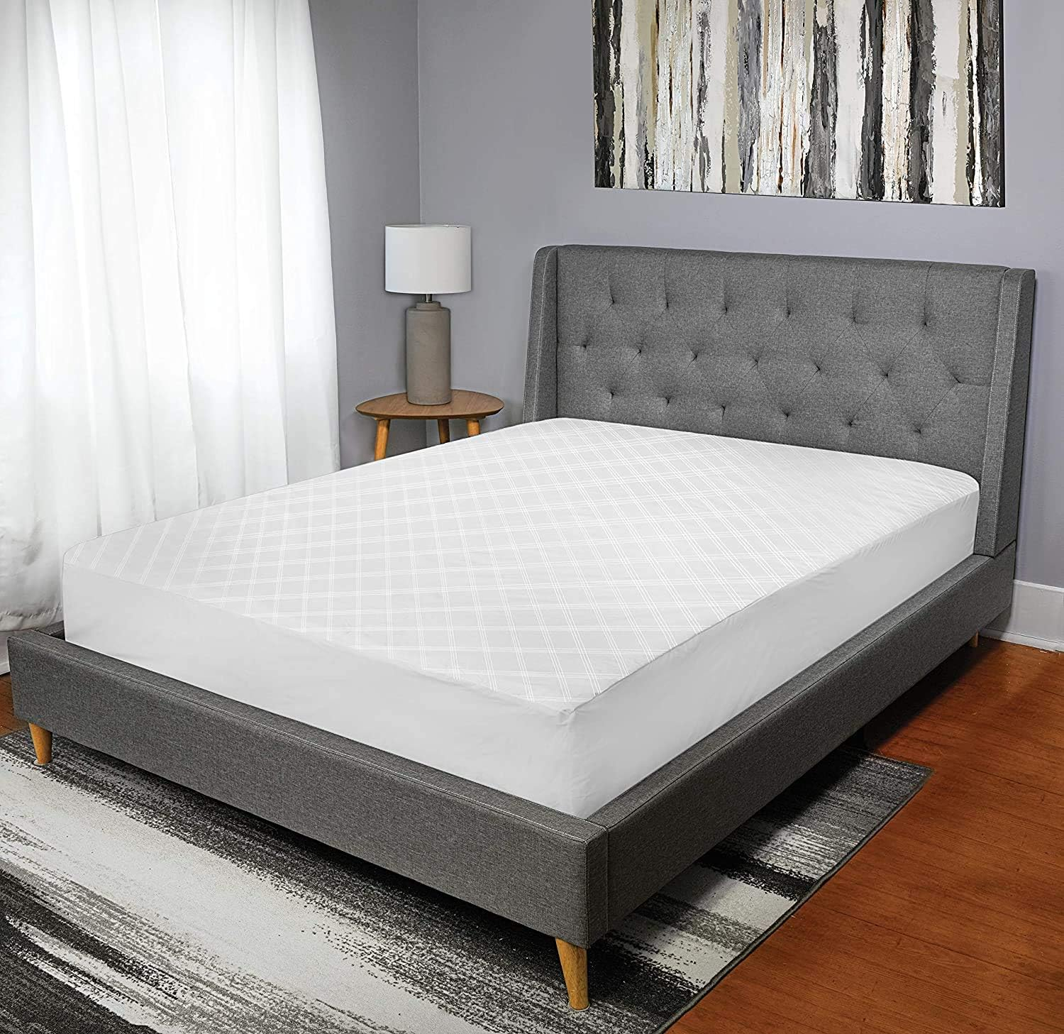 Twin White Waterproof Zippered Mattress Protector