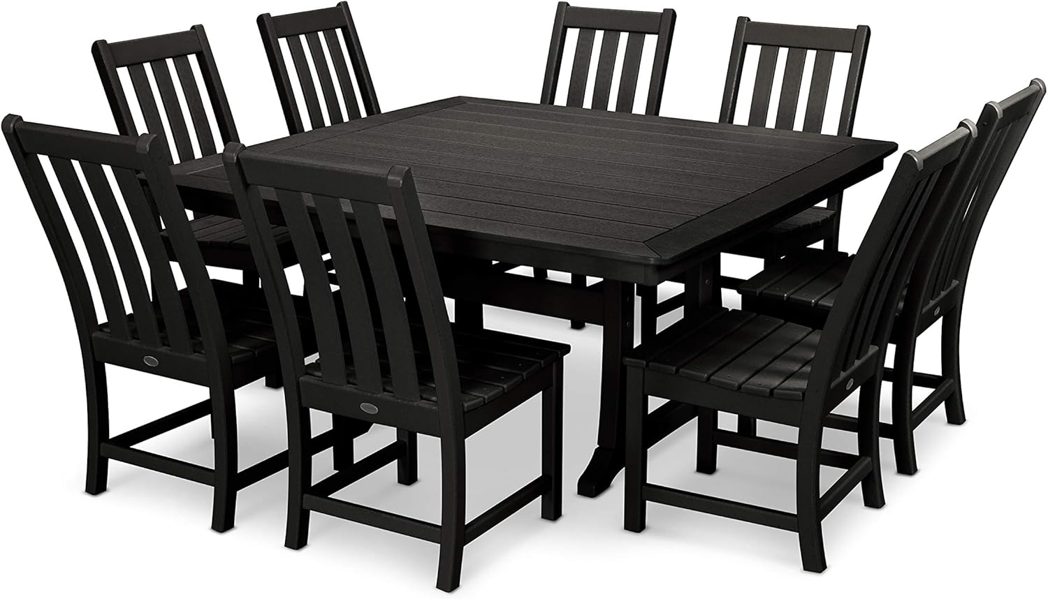POLYWOOD Vineyard 9-Piece Dining Set in Black