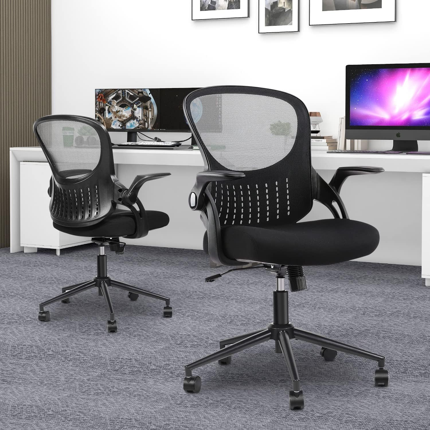ErgoFlex Black Mesh Adjustable Office Chair with Lumbar Support