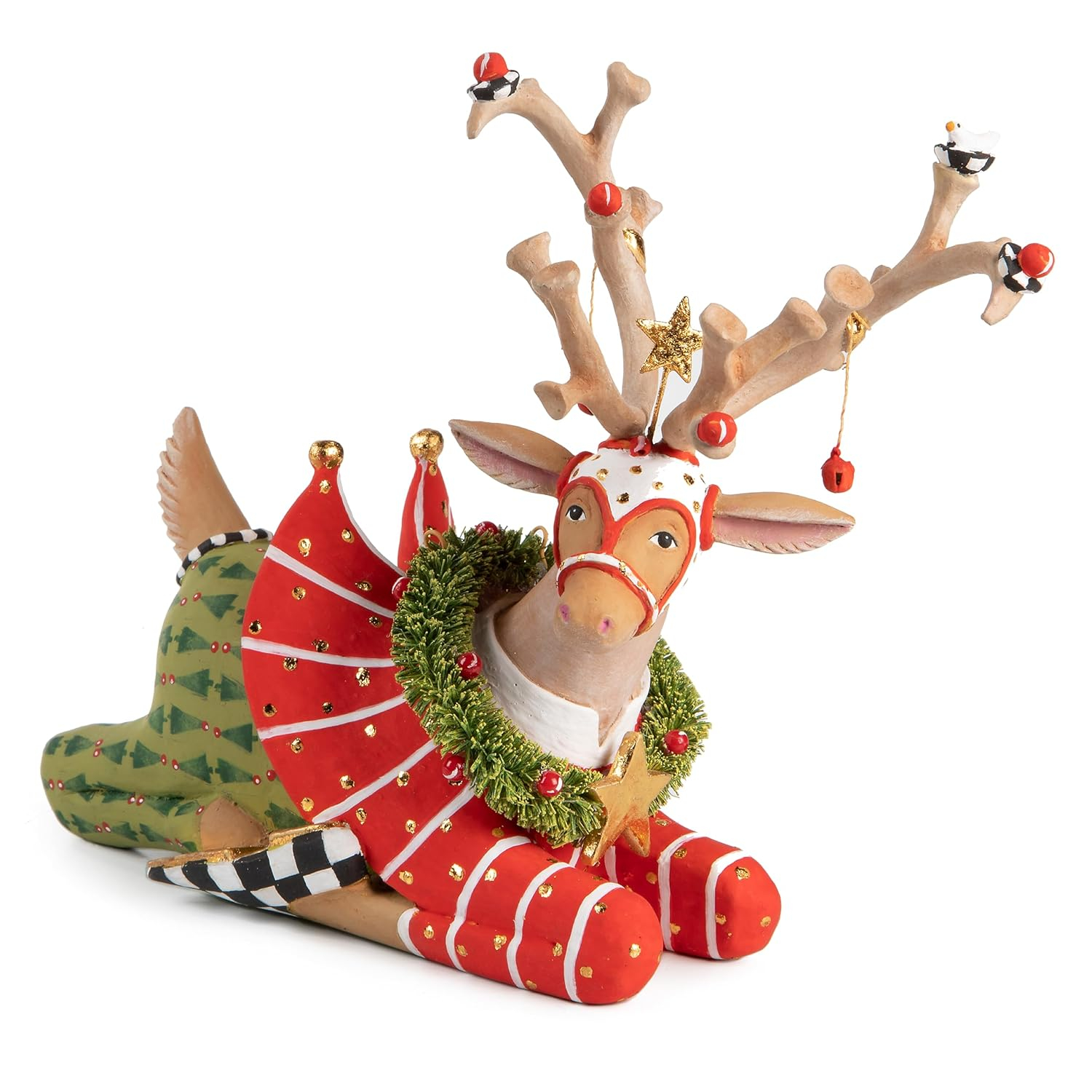 MACKENZIE-CHILDS Patience Brewster Dash Away Sitting Prancer Reindeer Figure
