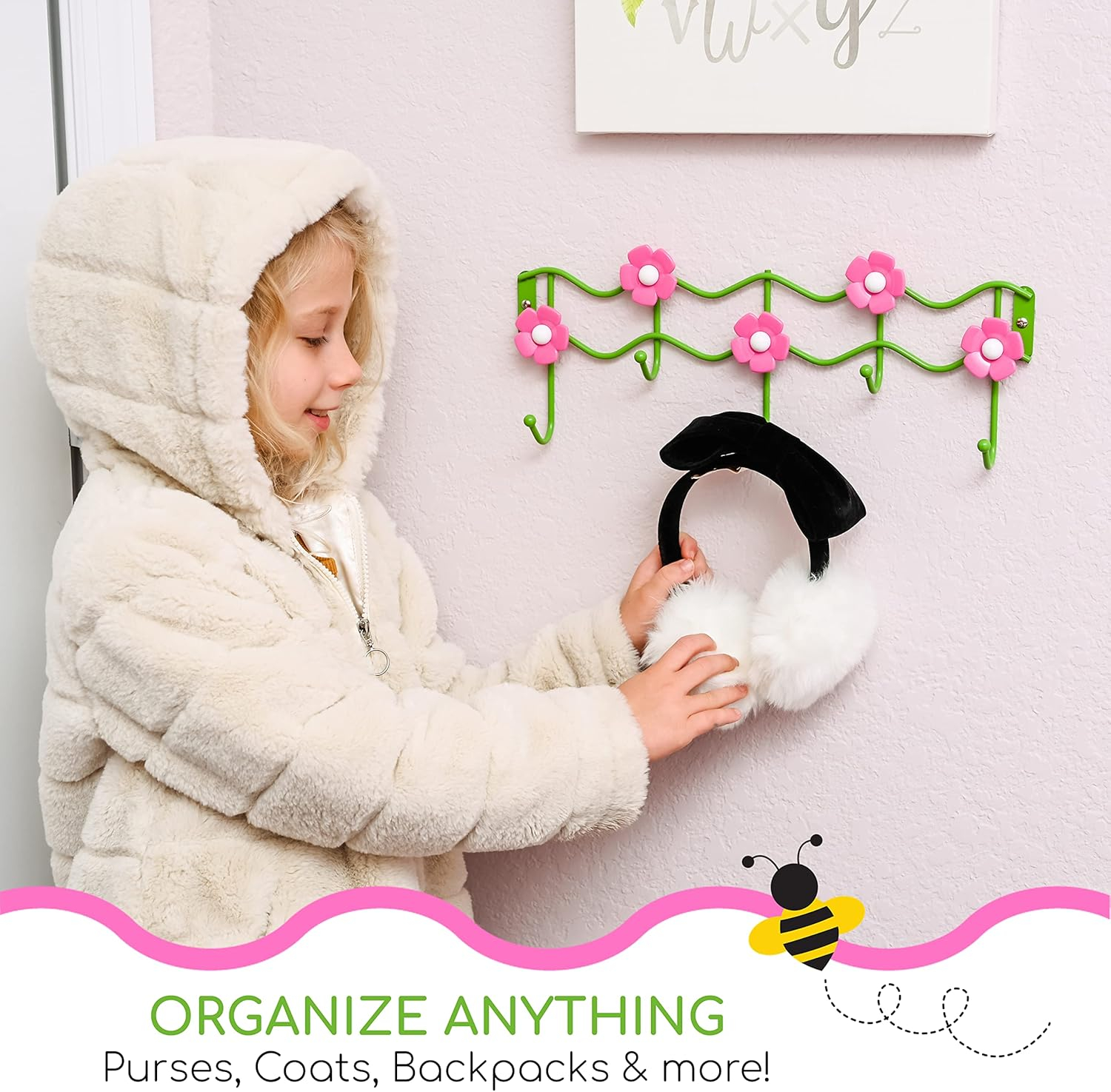 Galashield Hook Rack Wall Mounted | Coat Rack Wall Mount for Kids Room | Flower Design Hooks for Boys and Girls | Towel, Clothes, Hat, Backpack Hanger