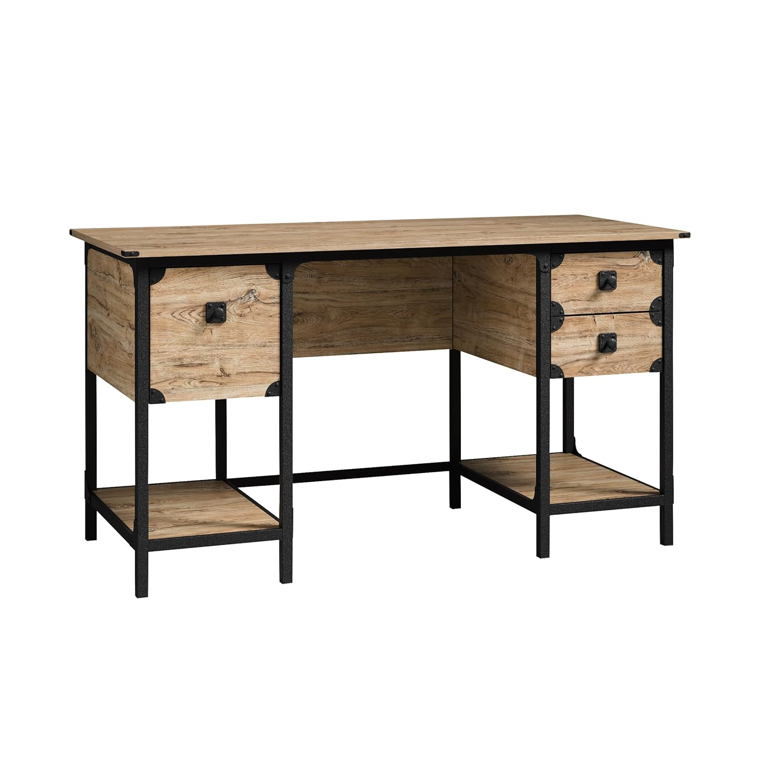 Sauder Steel River Milled Mesquite Small Desk with Drawers, Milled Mesquite Finish
