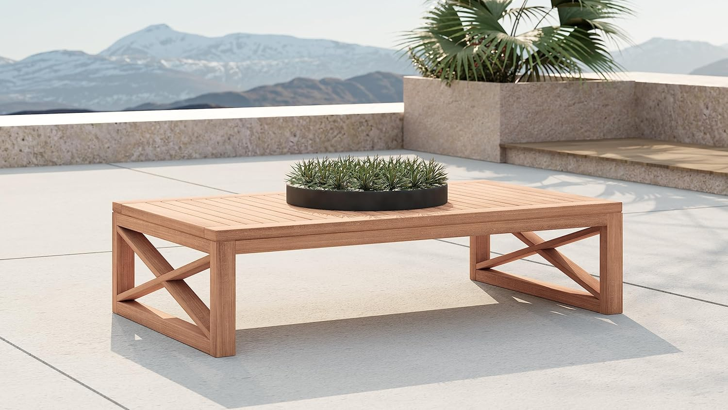 Meridian Furniture Anguilla Natural Teak Outdoor Coffee Table