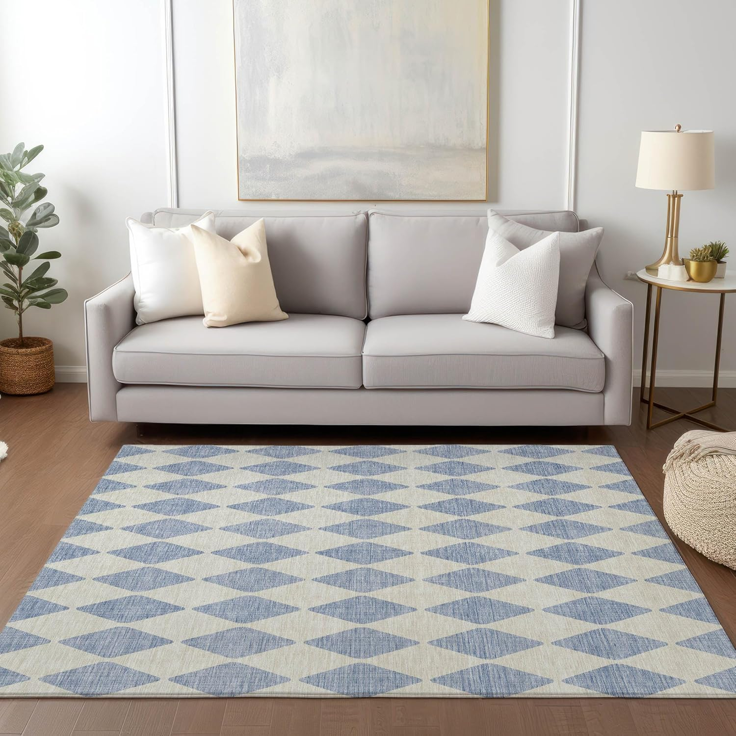 Addison Rugs Chantille ACN578 Sky 5' x 7'6" Indoor Outdoor Area Rug, Easy Clean, Machine Washable, Non Shedding, Bedroom, Living Room, Dining Room, Kitchen, Patio Rug