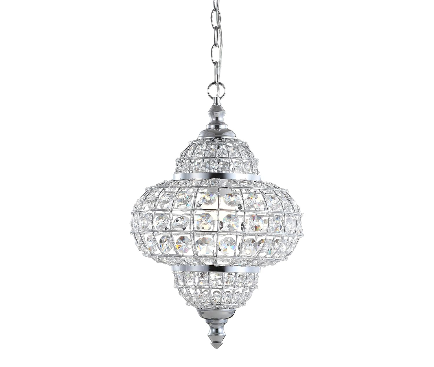 Juliette Colgante de Cristal/metal de 12", Cromado