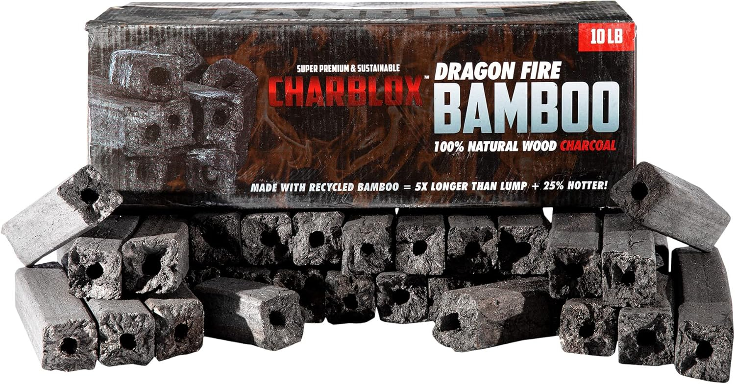 10LB Dragon Fire Bamboo Charcoal Logs - 100% Natural Wood