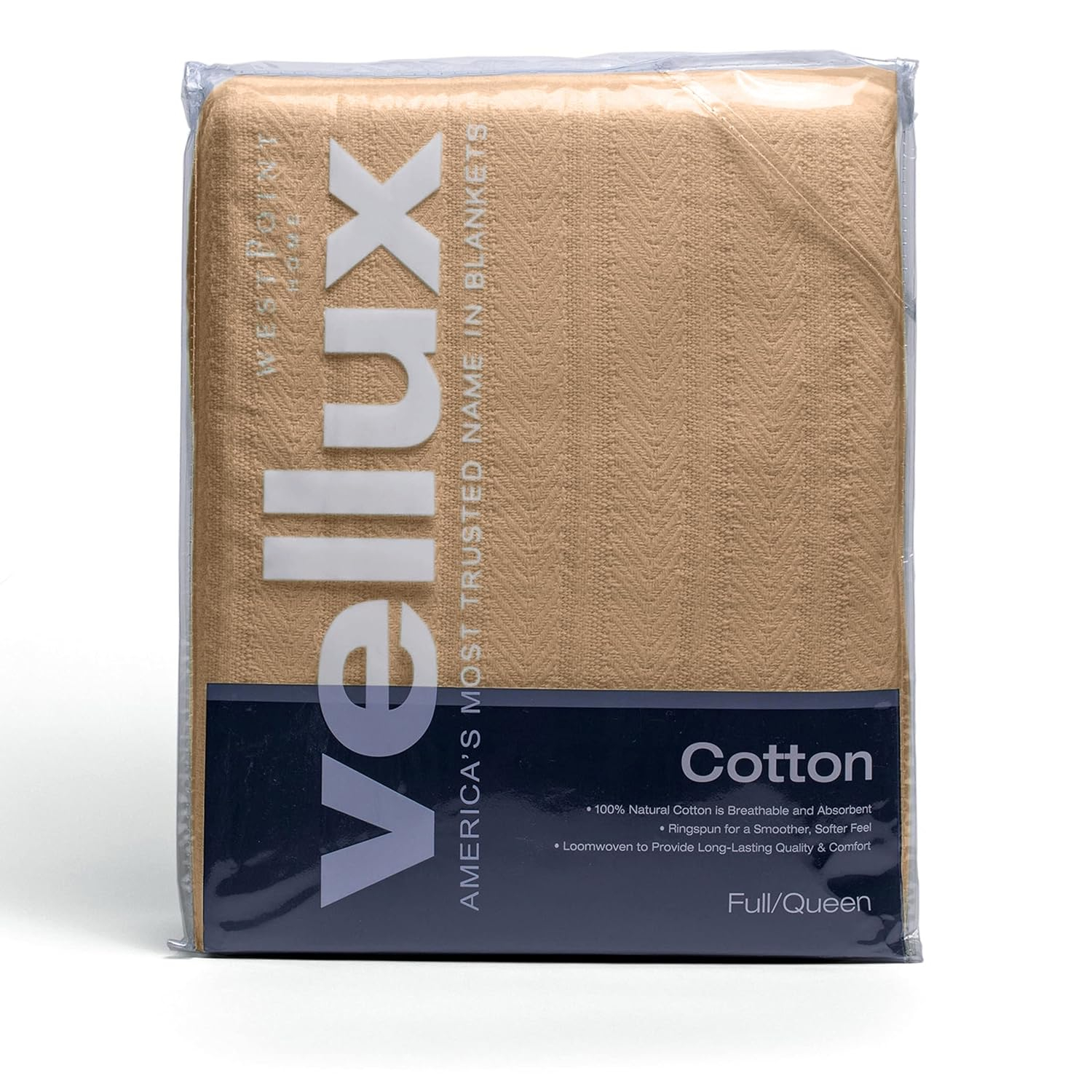 Woven Tan Cotton Twin Blanket