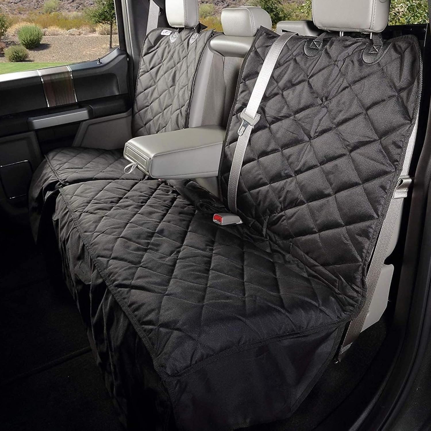 4Knines Crew Cab Rear Bench Seat Cover with Hammock - Heavy-Duty - Waterproof (Black)