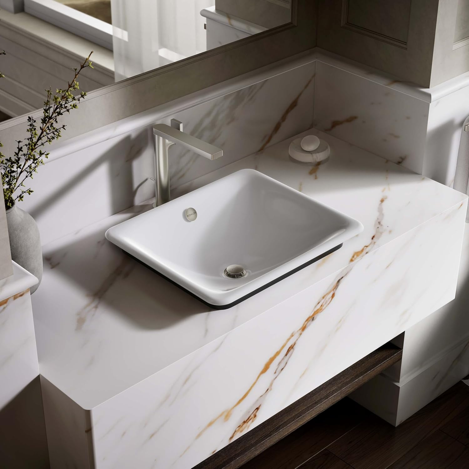 Iron Plains 6.3" Tall Metal Rectangular Bathroom Sink with Overflow