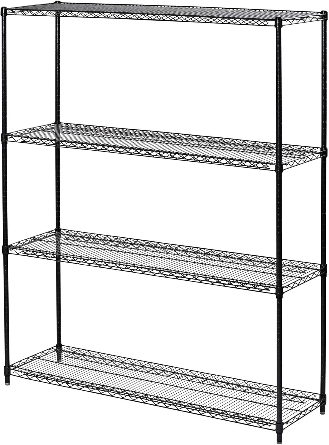 Alera All-Purpose Wire Shelving Starter Kit, Four-Shelf, 60w x 18d x 72h, Black Anthracite Plus