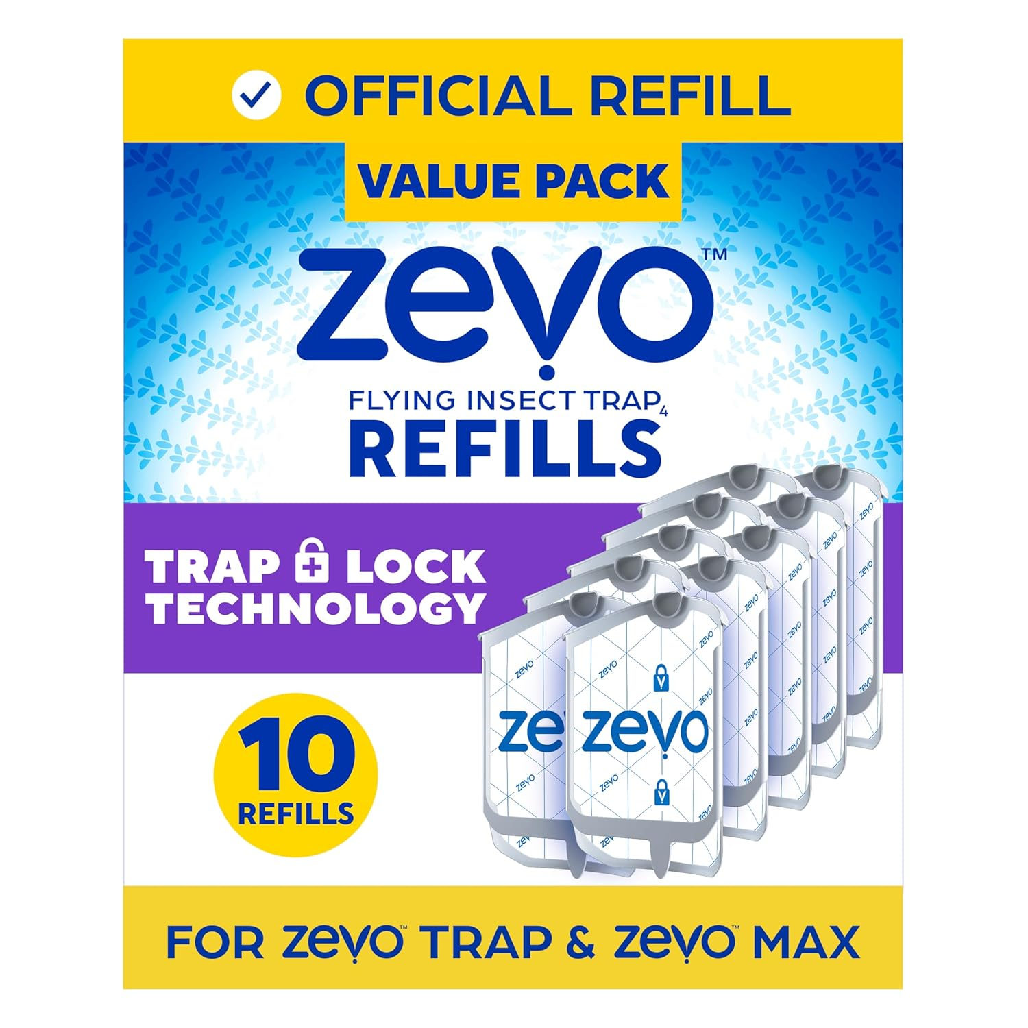 Zevo Flying Insect Trap, Fly Trap Captures Houseflies, Fruit Flies, and Gnats 1 Plug-in Base + 1 Cartridge