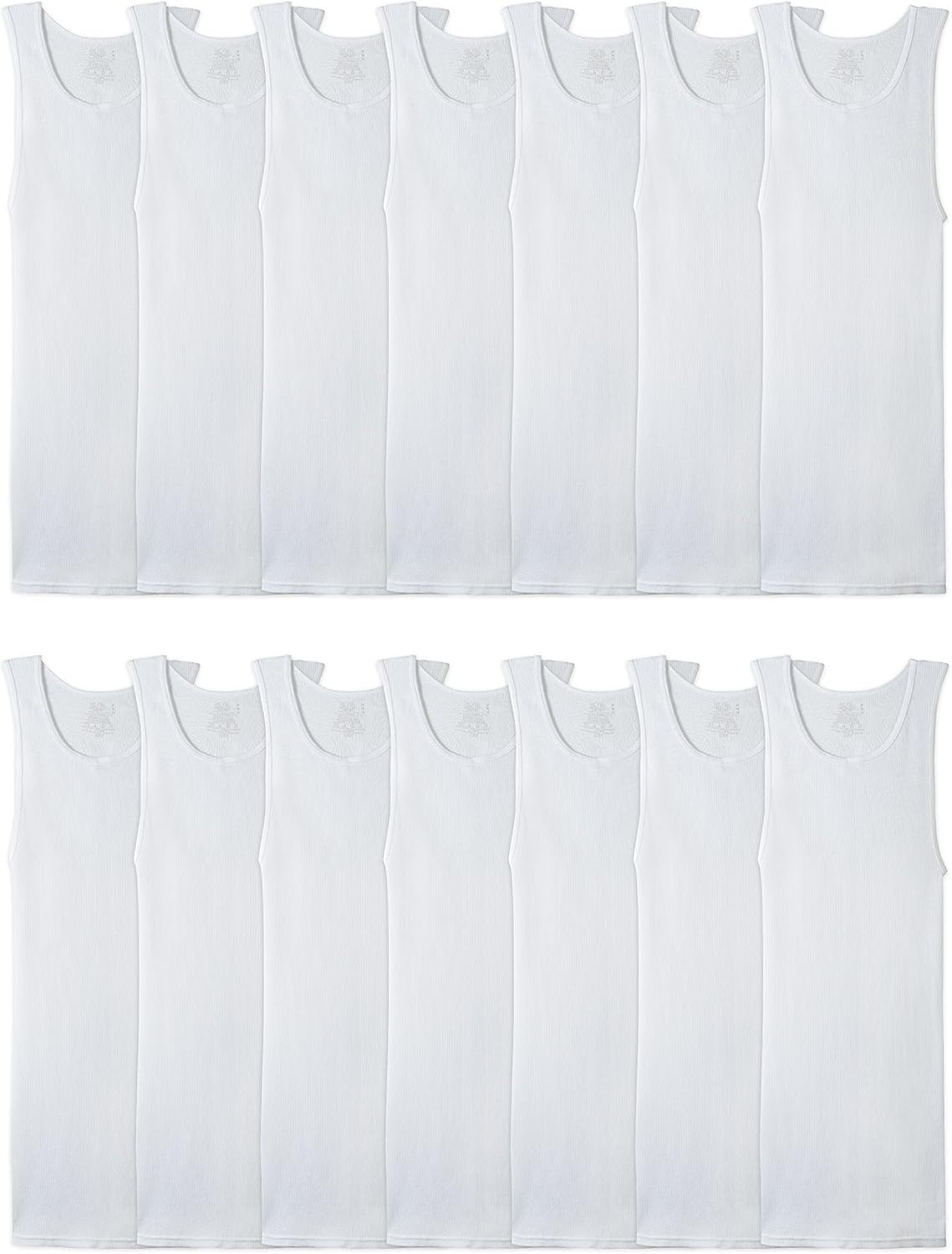 Fruit of the Loom Men's Sleeveless Tank A-Shirt, Tag Free & Moisture Wicking, Ribbed Stretch Fabric
