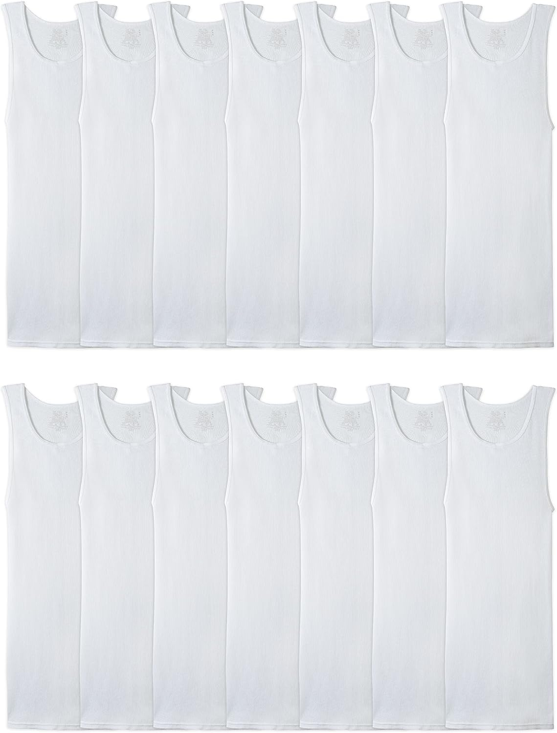 Fruit of the Loom Men's Sleeveless Tank A-Shirt, Tag Free & Moisture Wicking, Ribbed Stretch Fabric