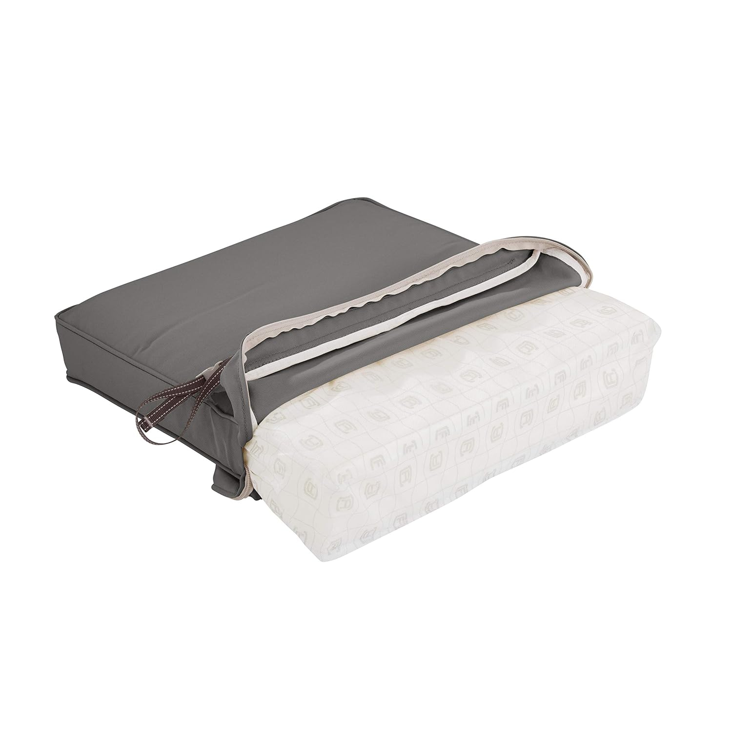 Classic Accessories Montlake FadeSafe Patio Seat & Back Cushion Combo, 23"W x 23"D x 5" x21"W x 20"H x 4", Light Charcoal