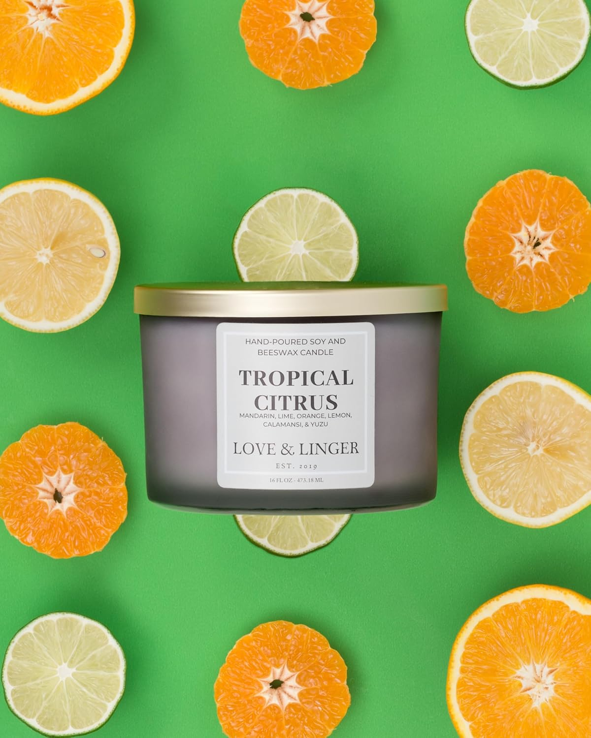 Tropical Citrus Frosted Grey Jar