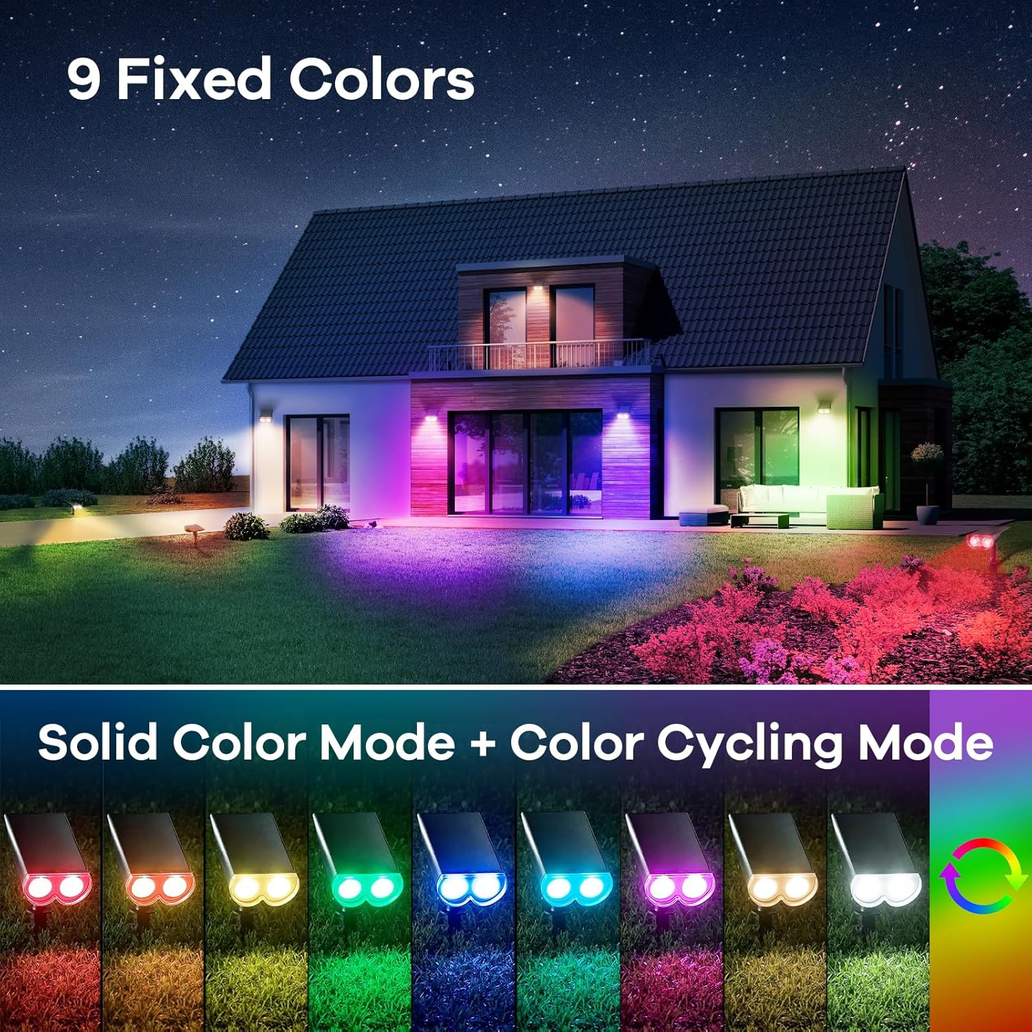 Linkind Solar Lights Outdoor, 350LM Outdoor Solar Spot Lights, Waterproof Christmas Decorations Lights for Garden, Yard, Landscape and Walkway, White, StarRayS (6 Pack, Daylight)