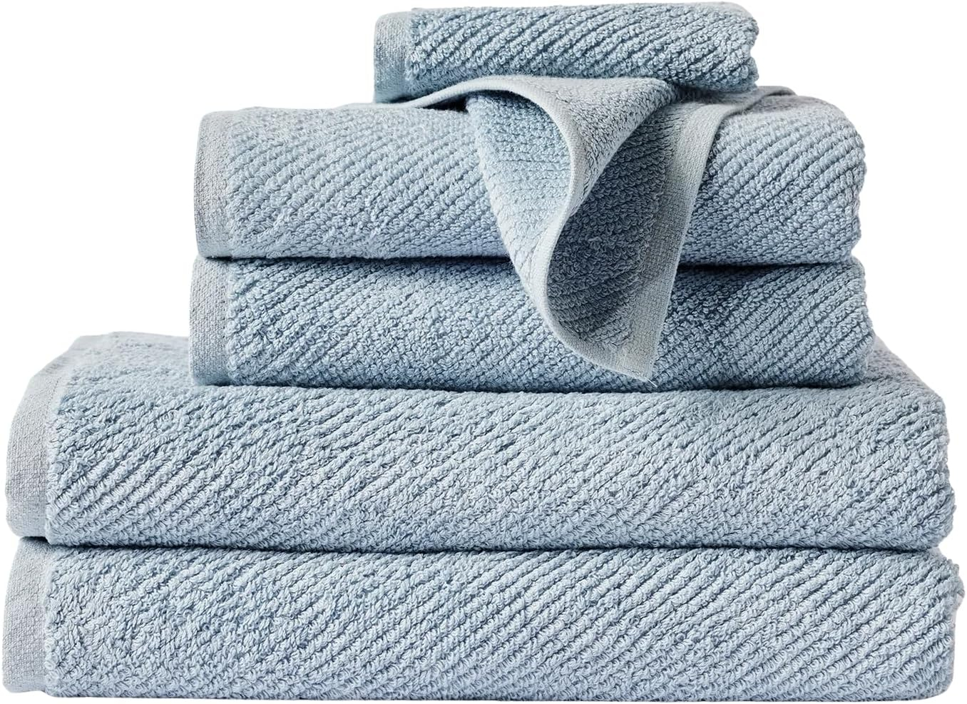 Stone Blue Organic Cotton 6-Piece Towel Set