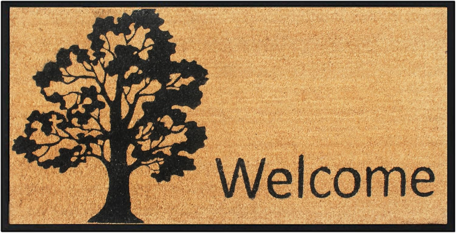 A1 Home Collections Entrance Door Mats, 24” x 48”, Durable Large Doormat, Non-Slip Welcome Doormat, Rubber Backed Thin-Profile Heavy Duty Door Mat, Doormat for Front Door, High Traffic Areas